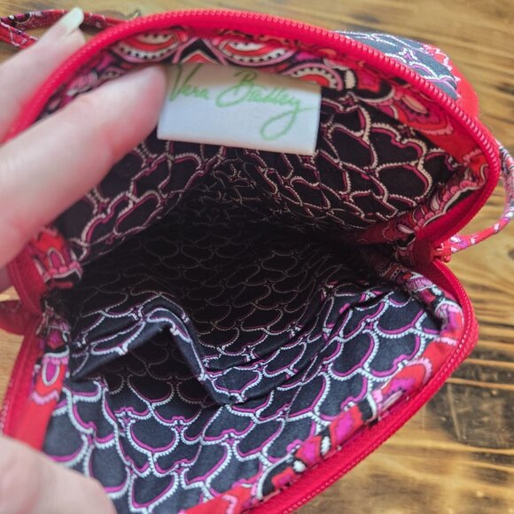 Vera Bradley Frankly Scarlet Crossbody Purse Red Mini Hipster Bag Bandana Print - Picture 6 of 10